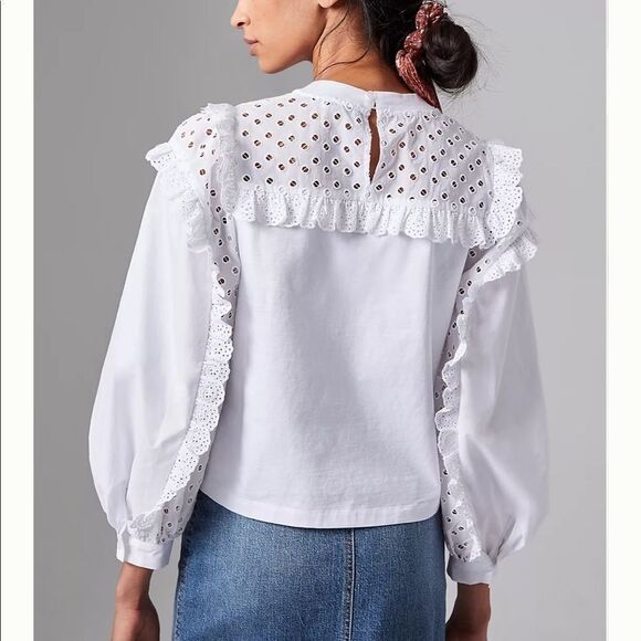 NWT Anthropologie Caty Ruffled Eyelet Blouse XL B-1149 - Picture 5 of 9